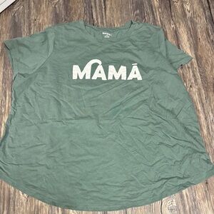 Old Navy Green Tee with White 'MAMA' Graphic